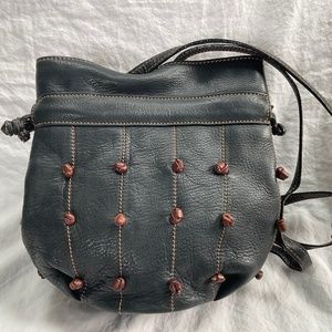 Leather Crossbody Bucket Bag by Marion Godart